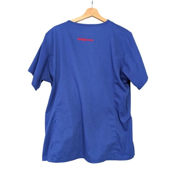 Walgreens Employee Scrub Shirt Blue V-Neck with Pockets Embroidered Size XL - Picture 8 of 9